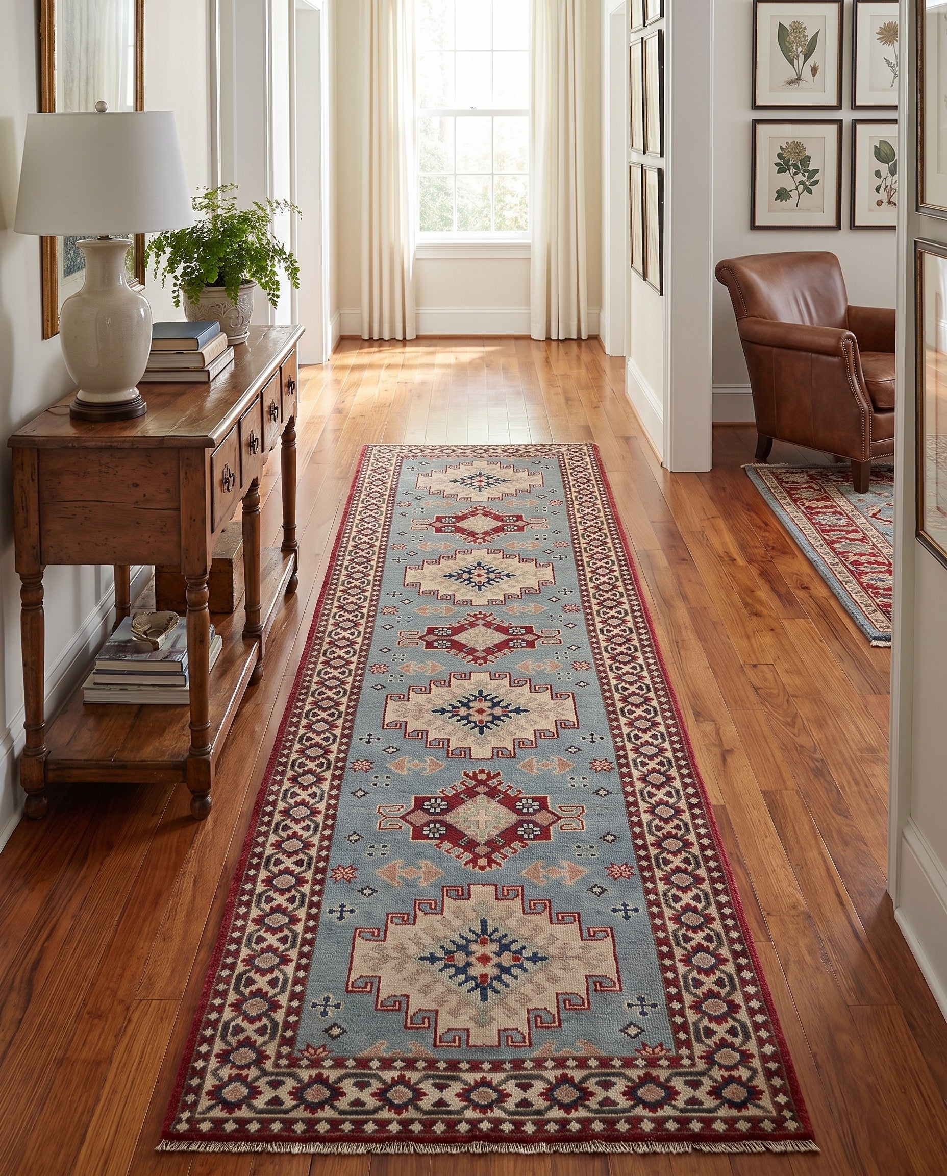 2' 11 x 9' 7 Hand Knotted Kazak Runner Rug