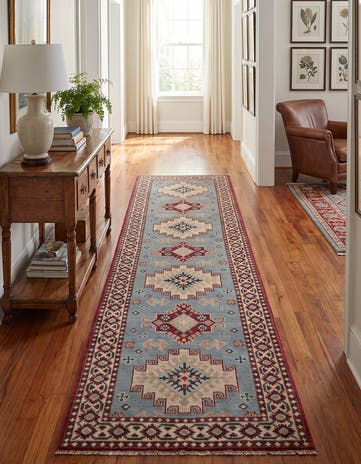 2' 11 x 9' 7 Hand Knotted Kazak Runner Rug