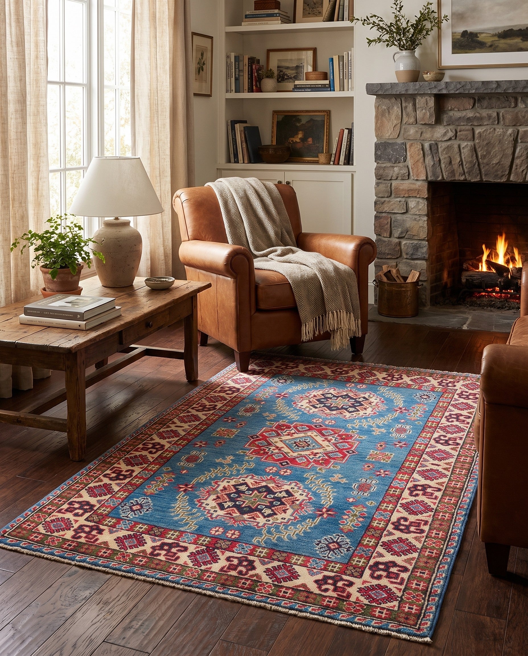 3' 6 x 4' 11 Hand Knotted Kazak Rug