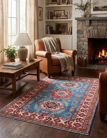 3' 6 x 4' 11 Hand Knotted Kazak Rug