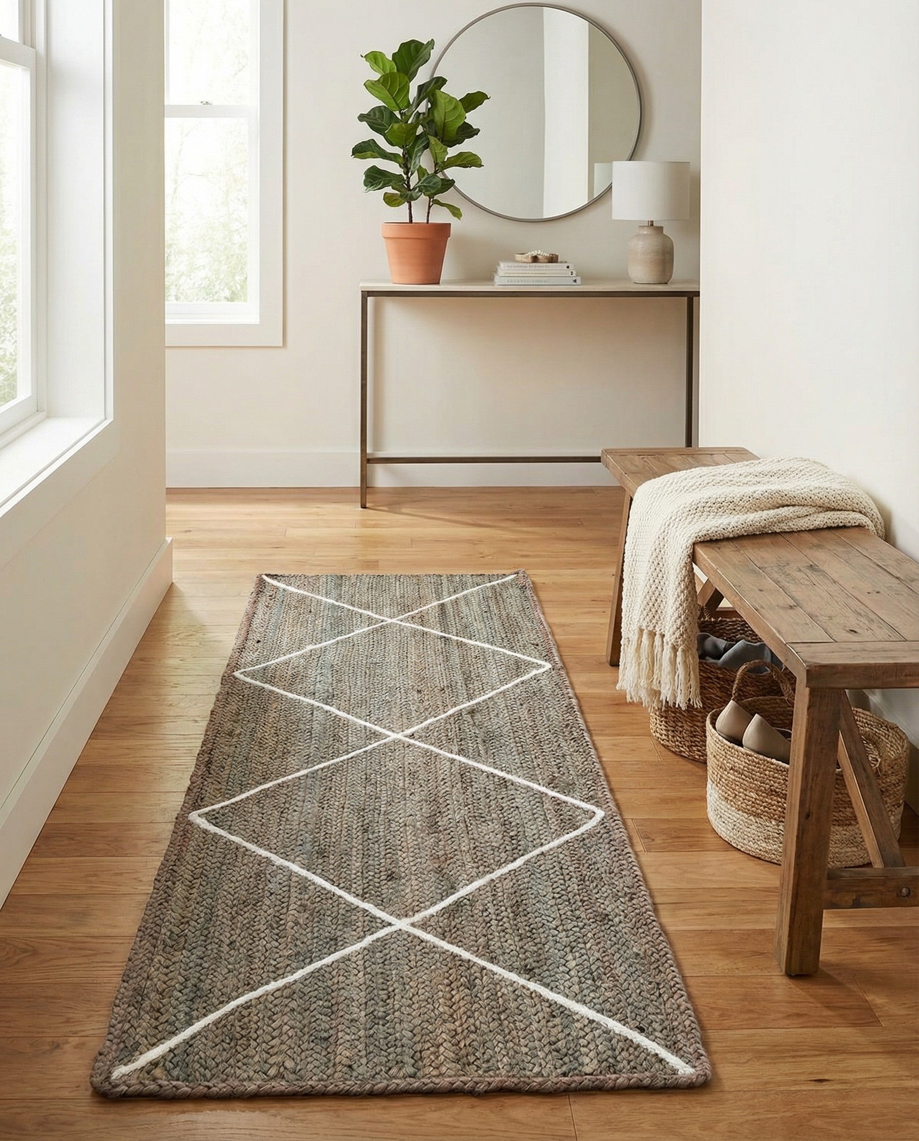 Primary image 2' 2 x 6' 1  Hand Braided Jute Runner Rug