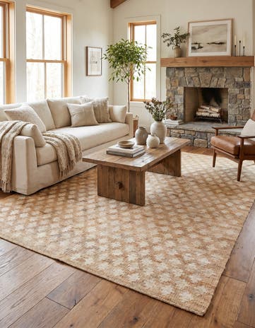 Ivory and Beige Hand Woven Kala Handwoven Jute Rug