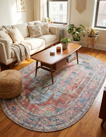 4' x 6' Washable Maahru Oval Rug