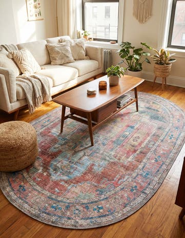 4' x 6' Washable Maahru Oval Rug