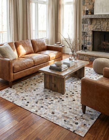 4' 9 x 6' 9 Cowhide Stocks Rug