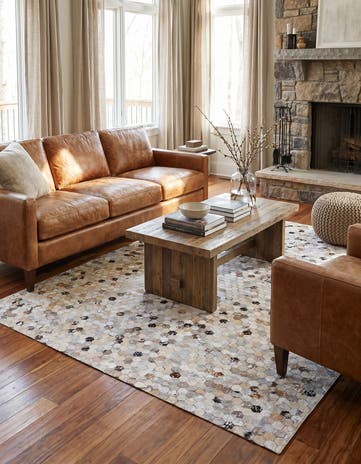 4' 9 x 6' 9 Cowhide Stocks Rug