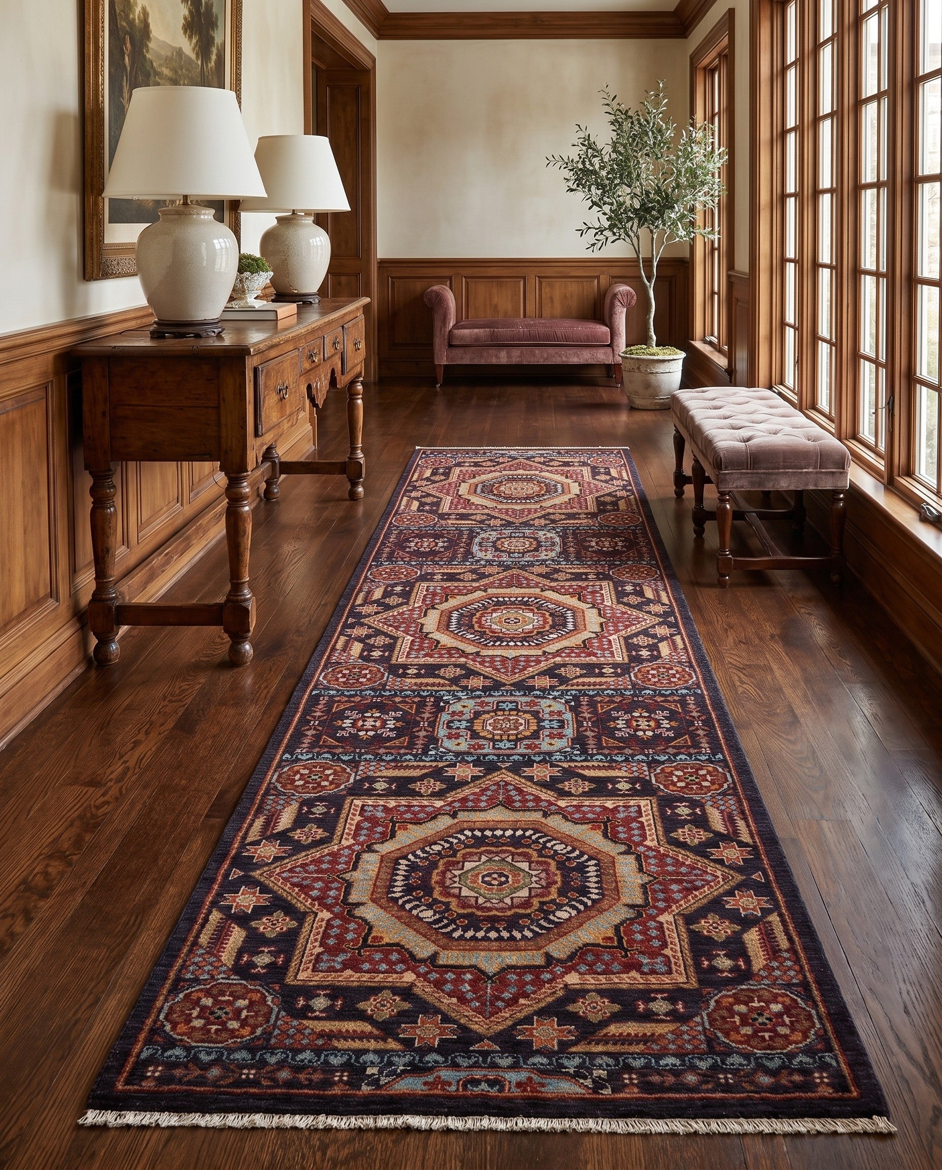 2' 9 x 9' 10 Hand Knotted Mamluk Ziegler Runner Rug