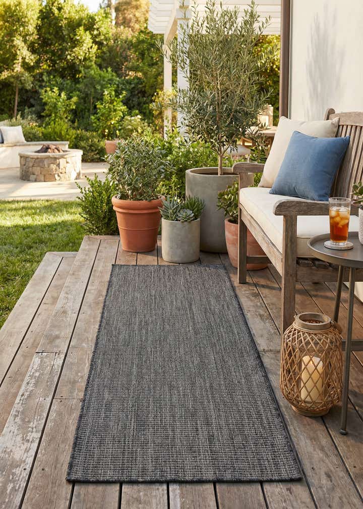 2' x 7' Easy-Clean Solid Indoor / Outdoor Runner Rug