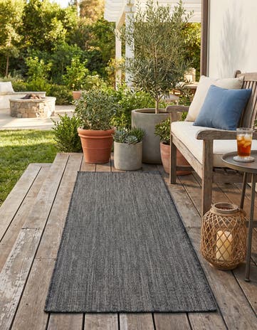 2' x 7' Easy-Clean Solid Indoor / Outdoor Runner Rug