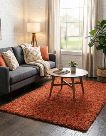 5' 3 x 7' Solid Shag Rug