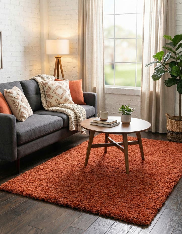 5' 3 x 7' Solid Shag Rug