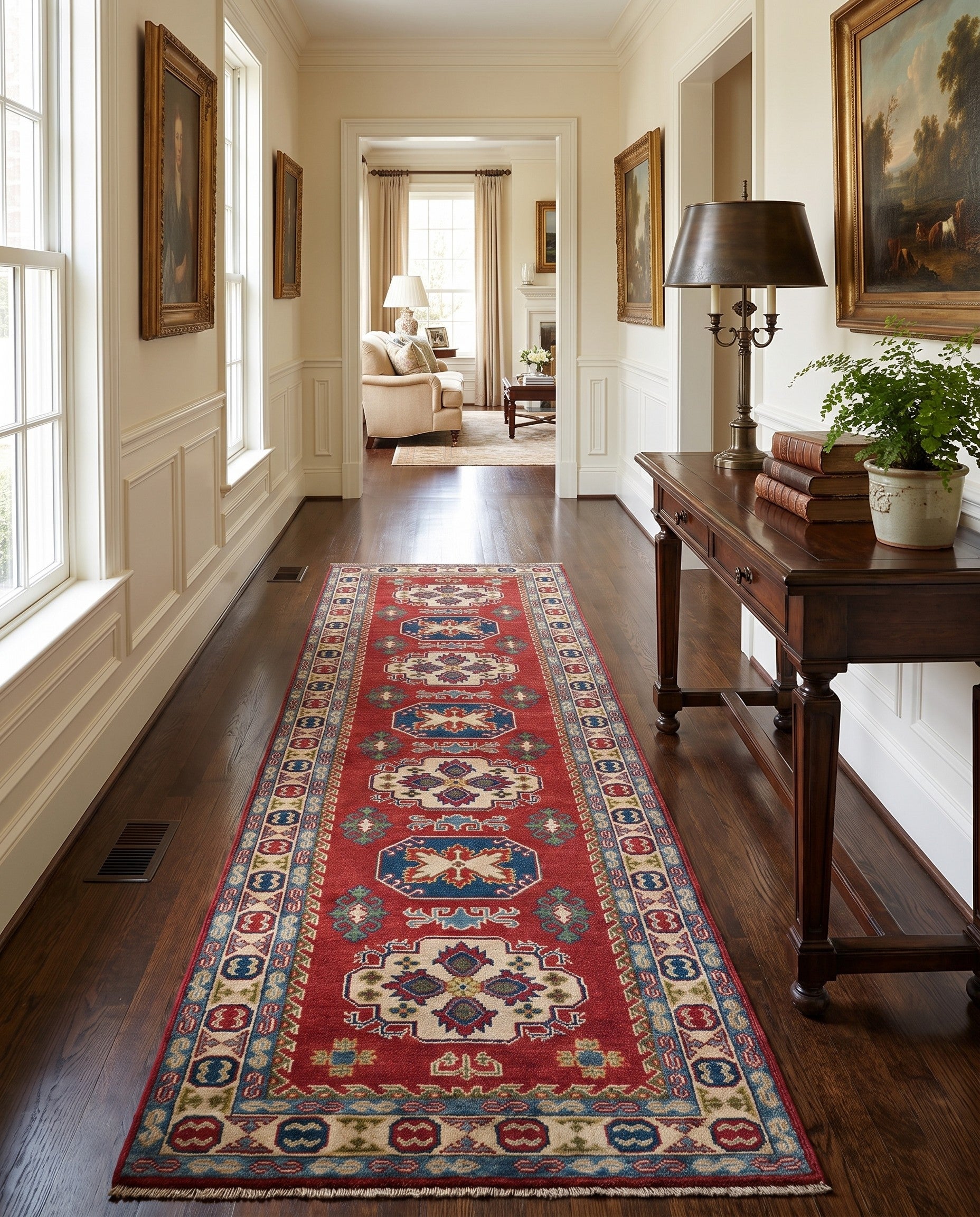 2' 9 x 9' 9 Hand Knotted Kazak Runner Rug