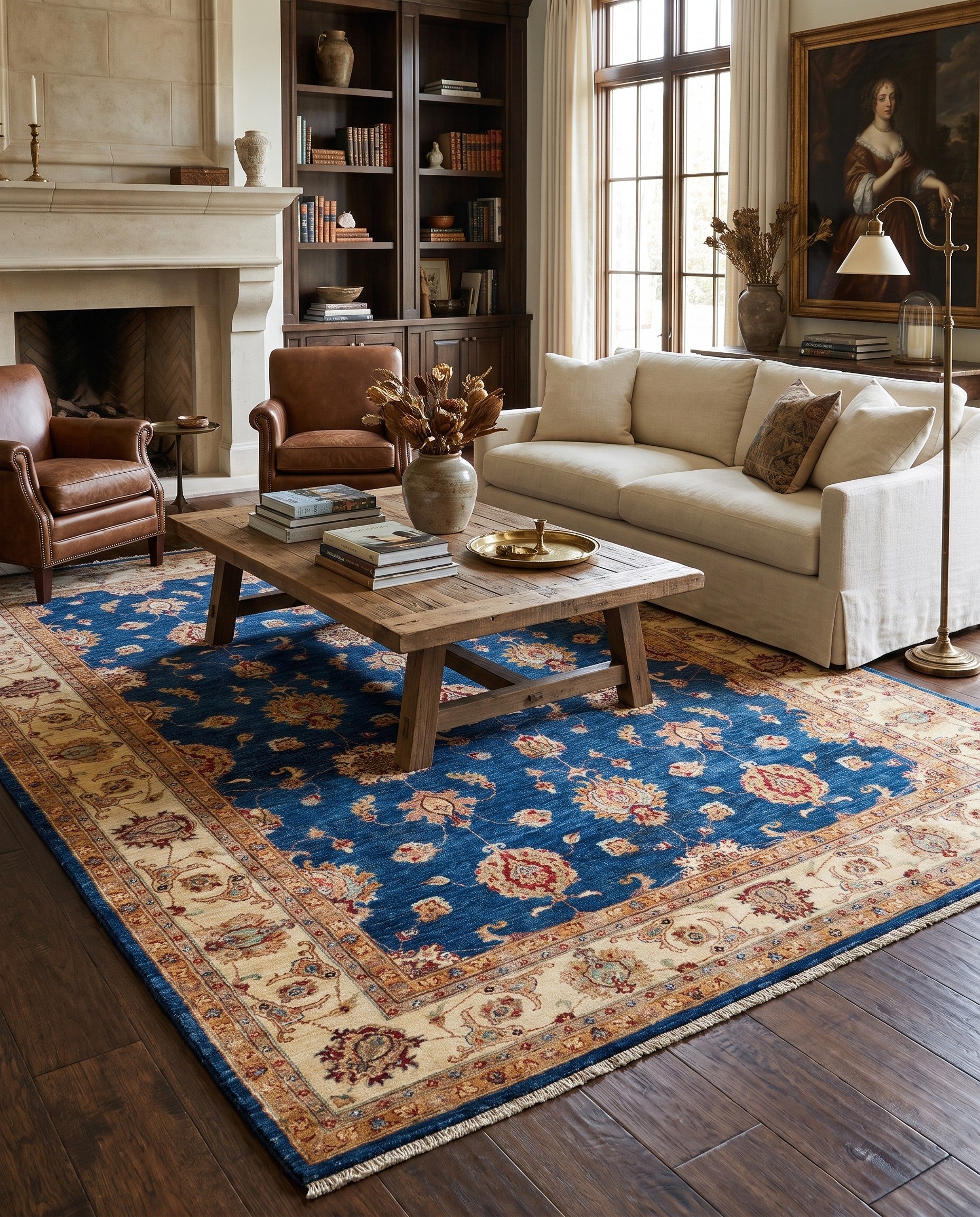 6' 11 x 9' 10 Hand Knotted Ziegler Rug