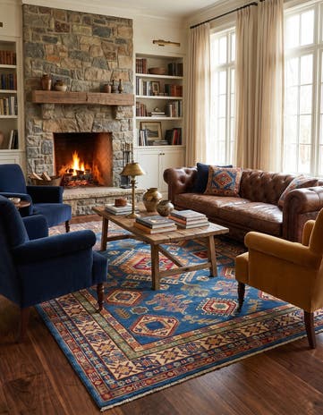 6' 8 x 9' 7 Hand Knotted Kazak Rug