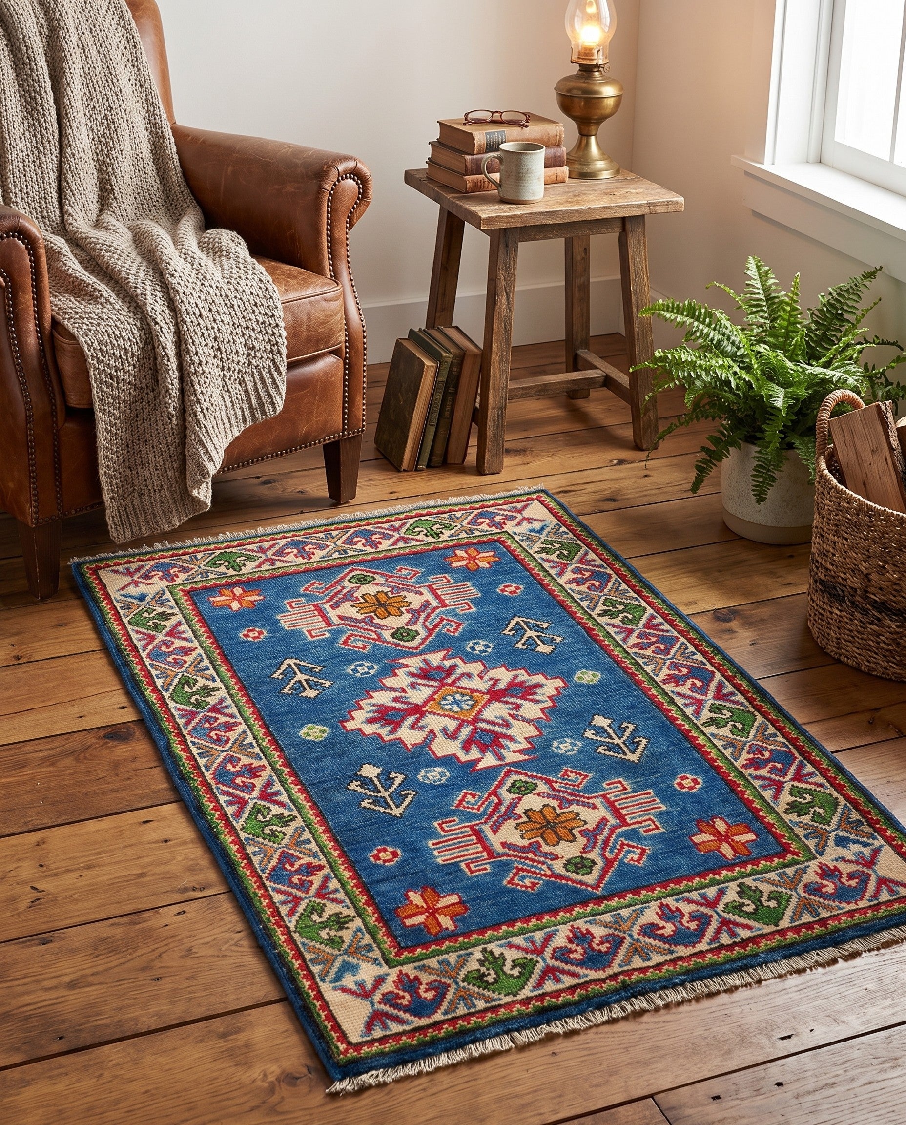 2' x 3' 3 Hand Knotted Kazak Rug