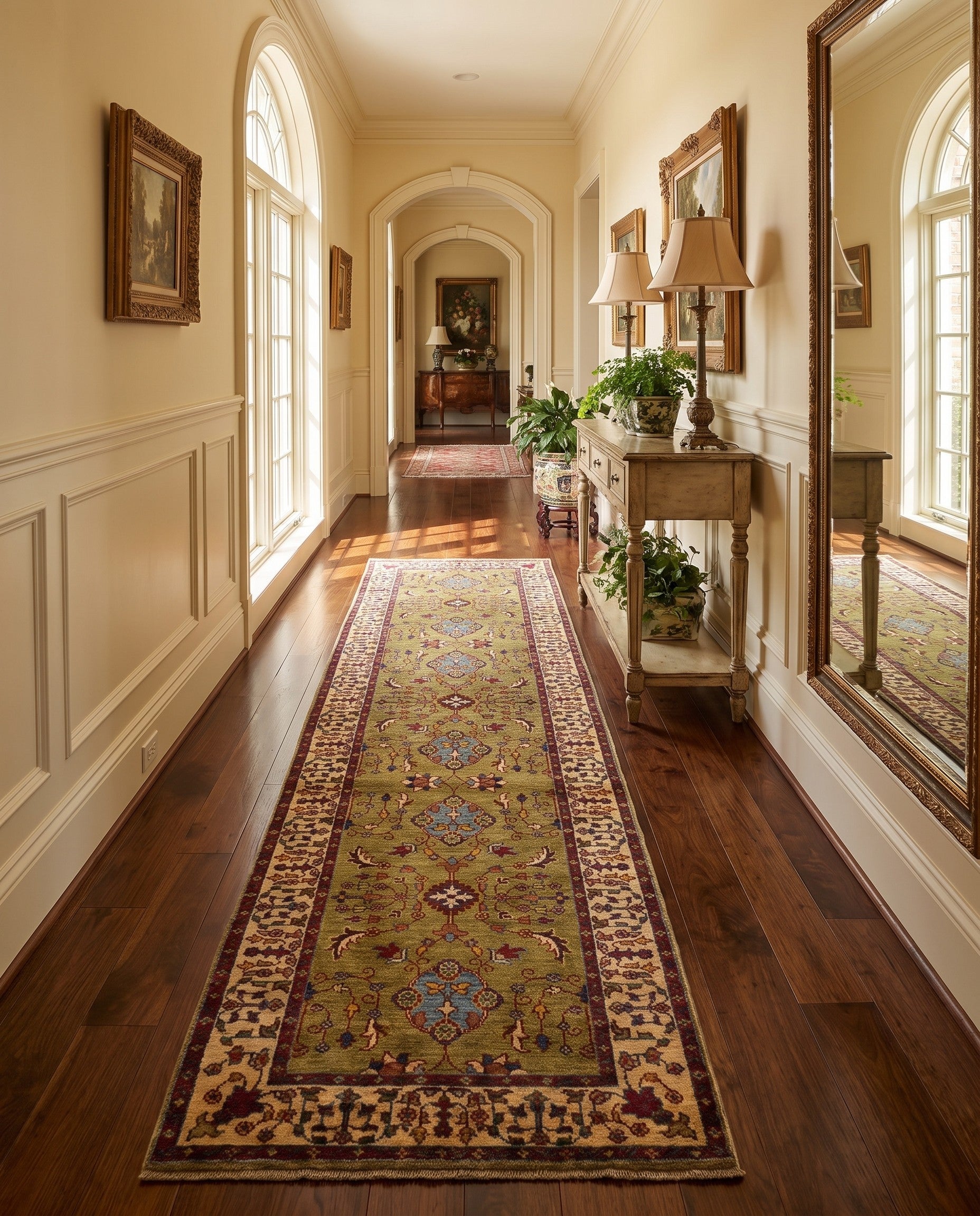 2' 9 x 9' 9 Hand Knotted Ariana Ziegler Runner Rug