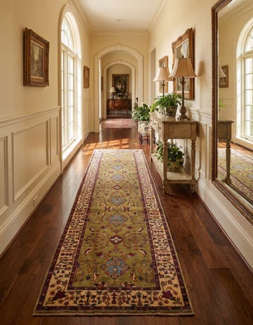 2' 9 x 9' 9 Hand Knotted Ariana Ziegler Runner Rug