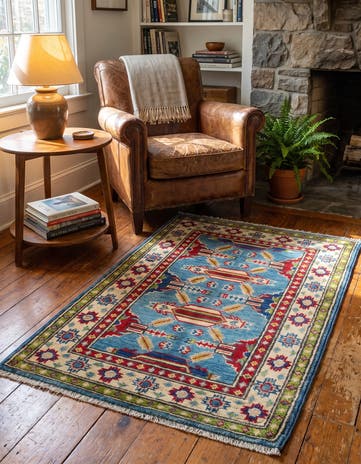 2' x 3' Hand Knotted Kazak Rug