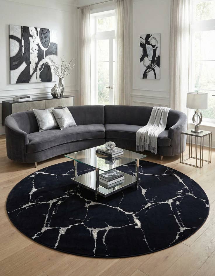 Detail image of 7' 10 x 7' 10 Vogue Geo Round Rug