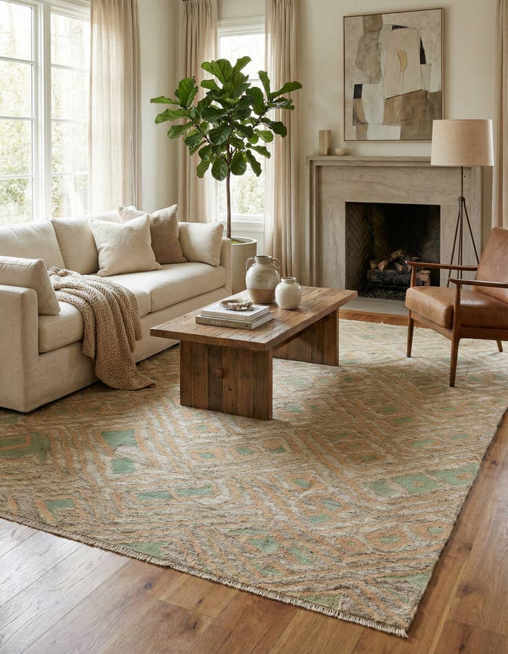 Detail image of 7' 11 x 10' 6 Hand Knotted Darya Wool Rug