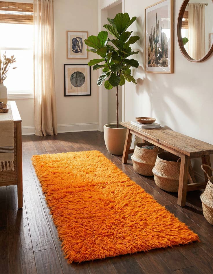 Detail image of 2' 2 x 4' 7 Hand Knotted Moroccan Wool Runner Rug