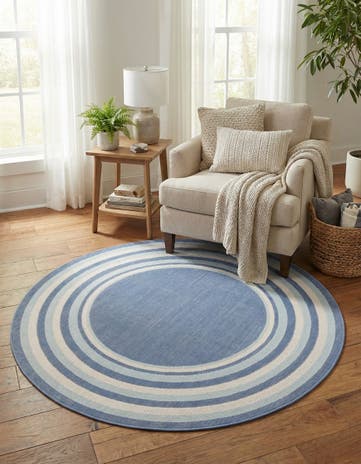 Blue Lotus Round Rug