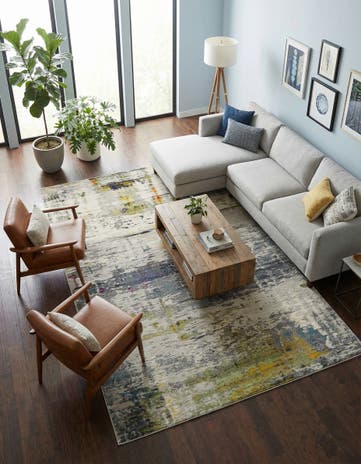 Gray Washable Theia Rug