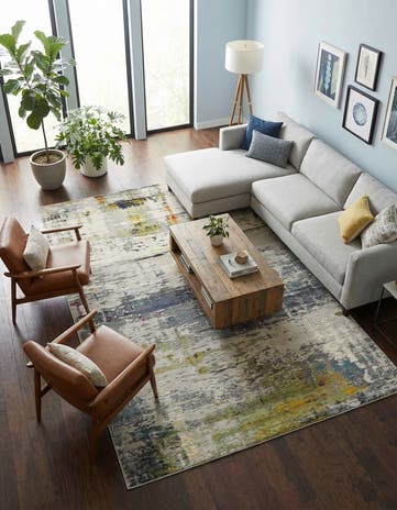 Gray Washable Theia Rug
