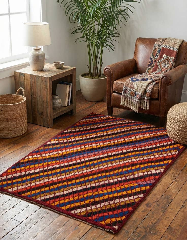 Detail image of 3' 1 x 4' 2 Hand Knotted Balouch Wool Rug