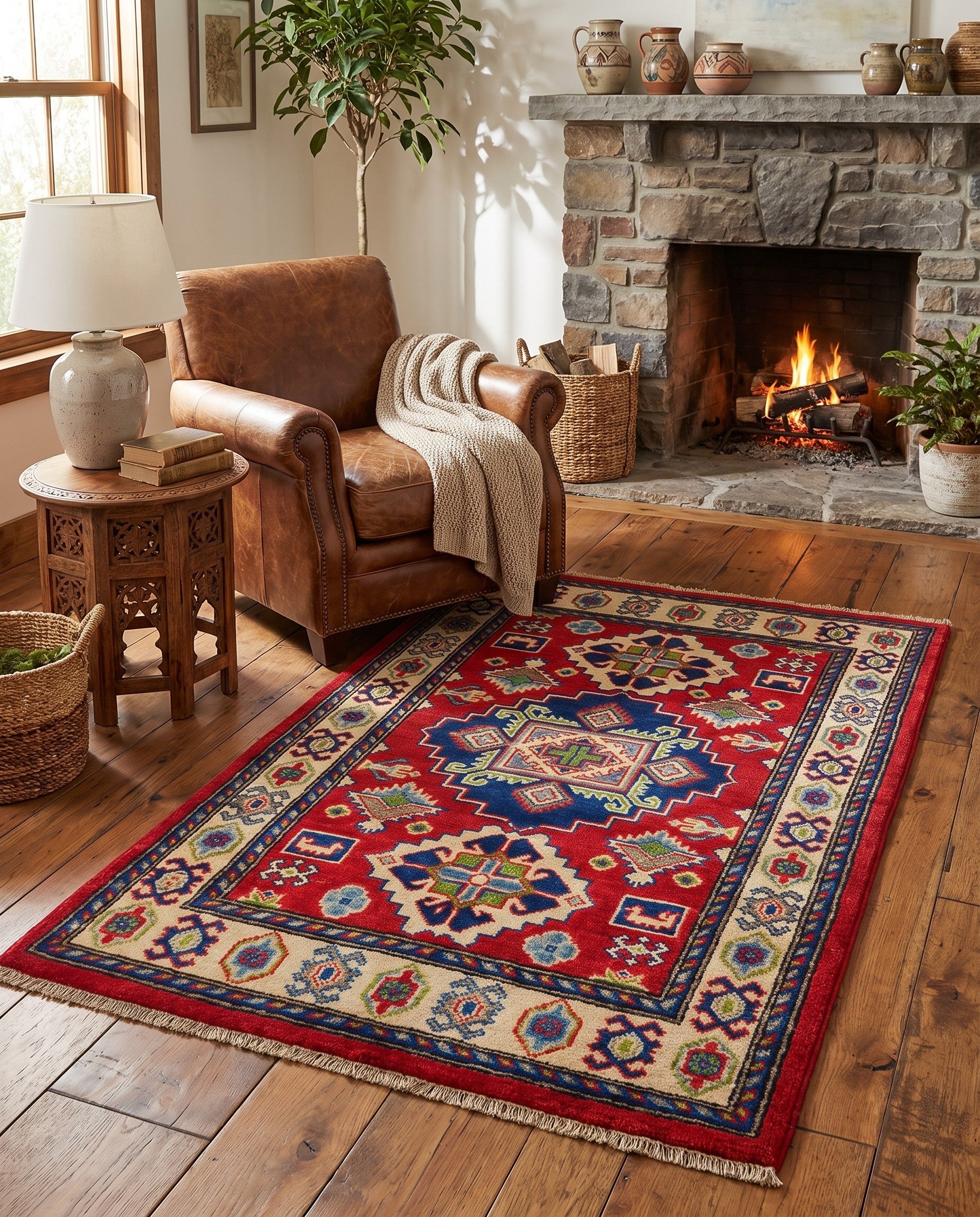 2' 7 x 4' 2 Hand Knotted Kazak Rug