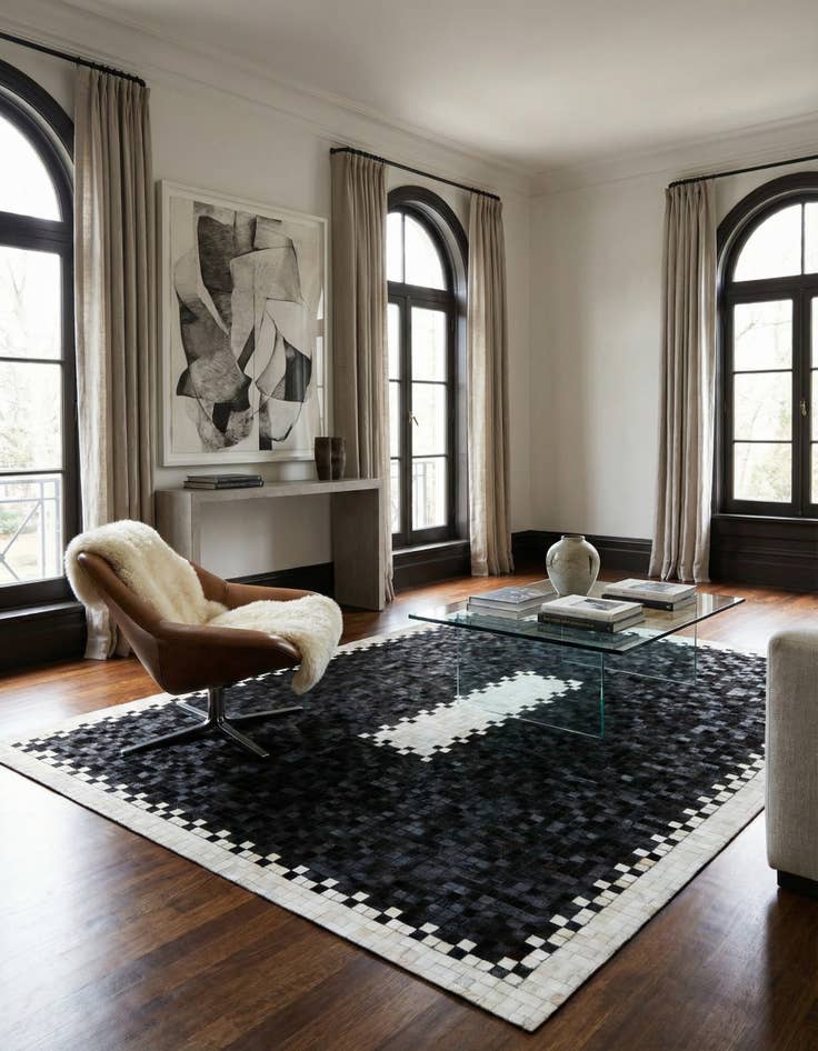 Detail image of 8' 2 x 9' 11 Cowhide Stocks Rug