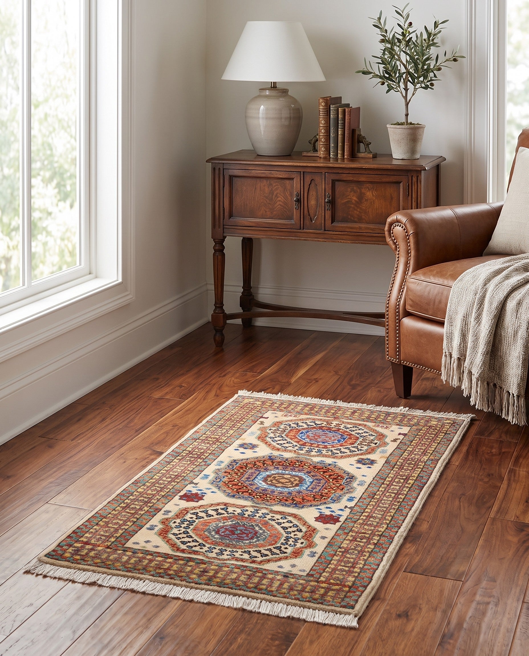 1' 11 x 2' 7 Hand Knotted Ariana Ziegler Rug