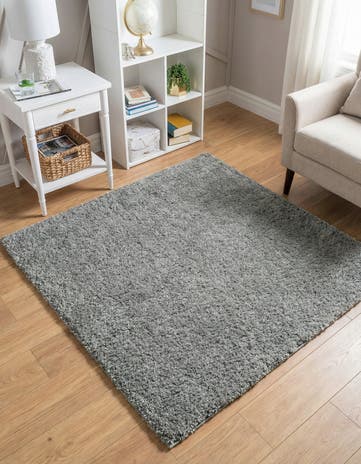 4' x 4' Soft Solid Shag Square Rug