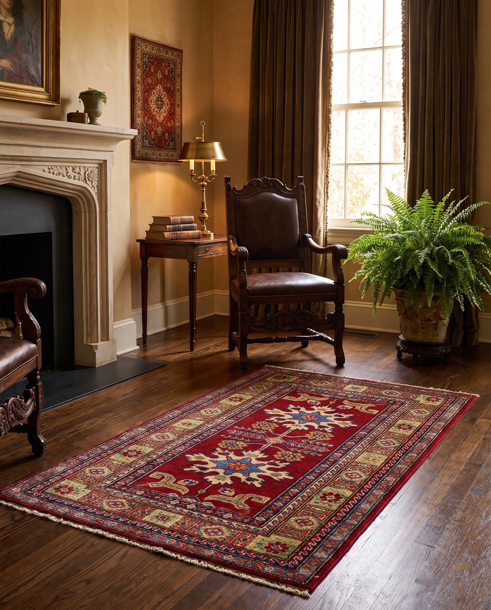 2' 7 x 4' 4 Hand Knotted Kazak Rug