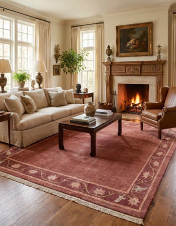 6' 8 x 7' 11 Hand Knotted Nepal Wool Square Rug