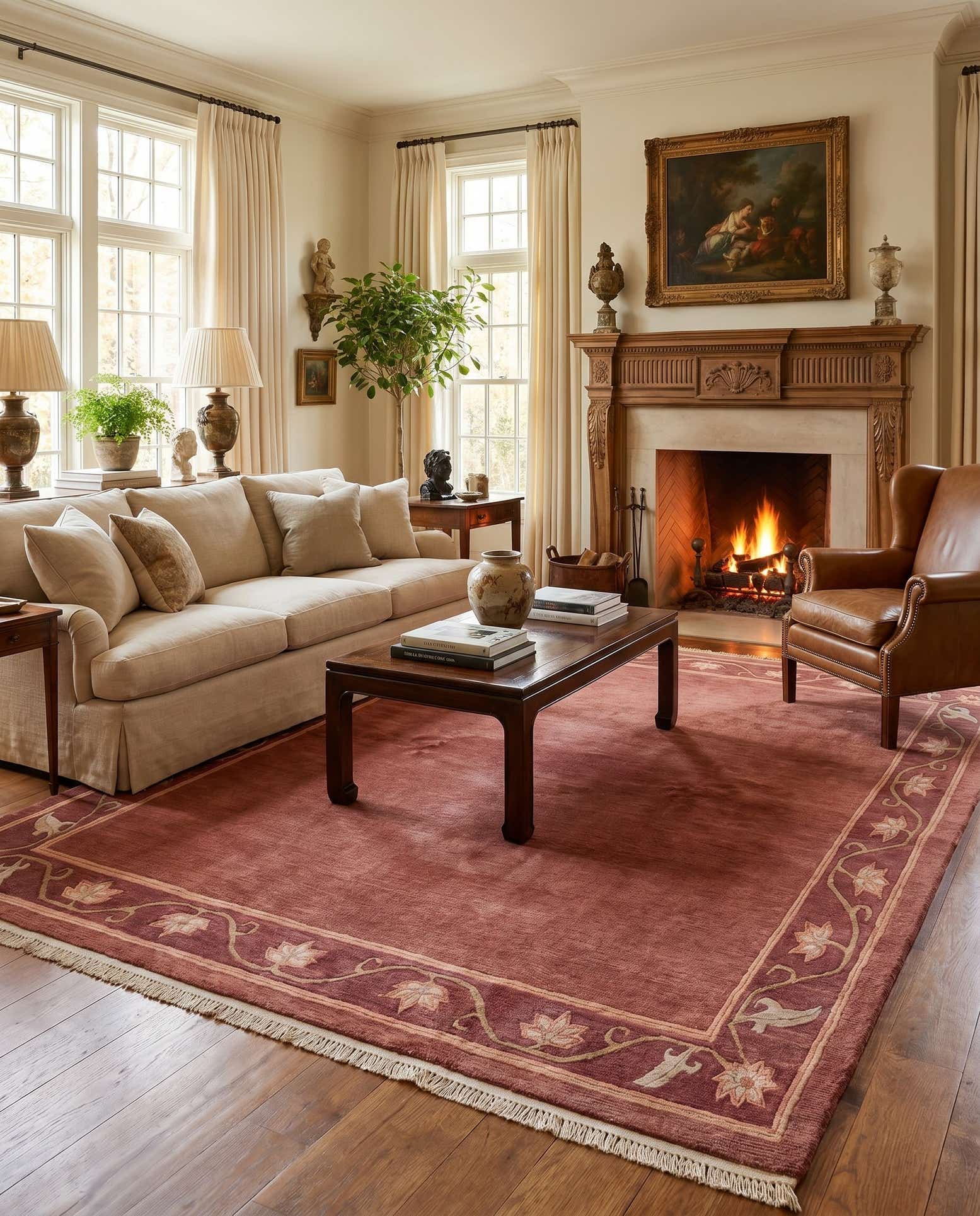 6' 8 x 7' 11 Hand Knotted Nepal Wool Square Rug