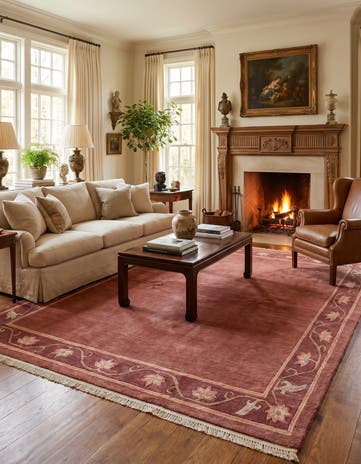 6' 8 x 7' 11 Hand Knotted Nepal Wool Square Rug