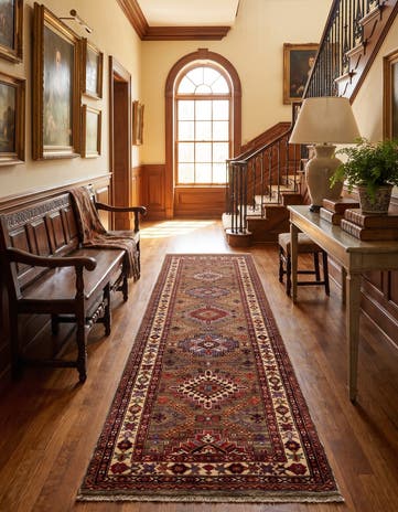 2' 8 x 9' 1 Hand Knotted Kazak Runner Rug