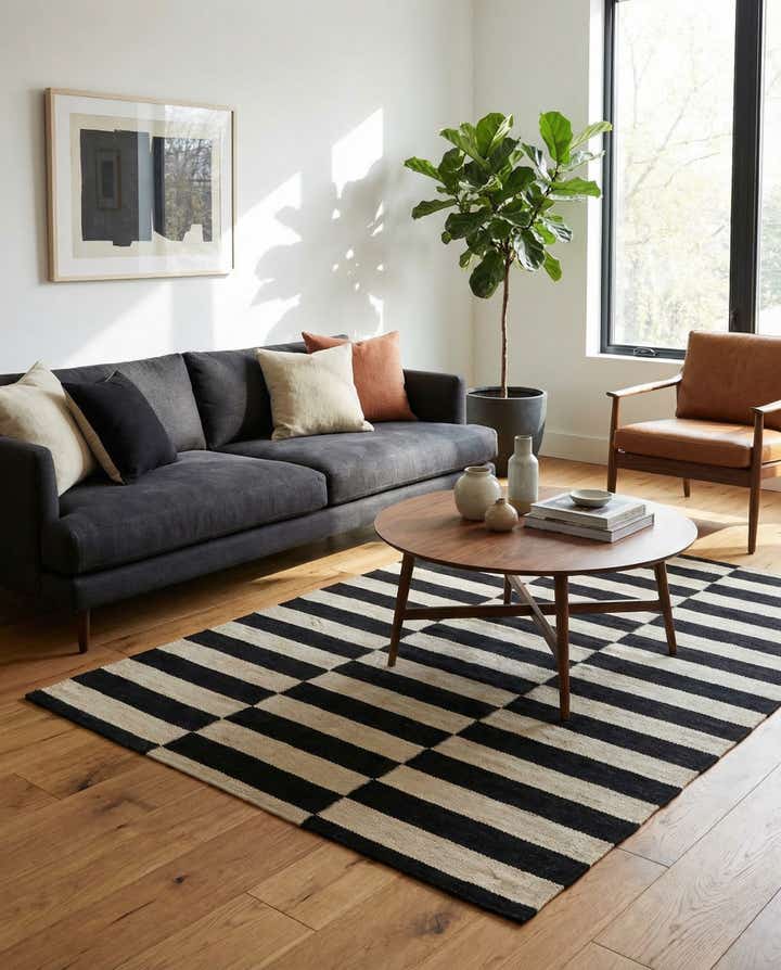 3' 6 x 4' 8 Hand Woven Kilim Modern Wool Rug