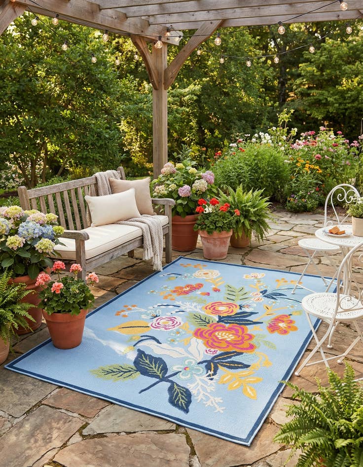 Detail image of 5' 3 x 7' 7 Washable Indoor / Outdoor Rug