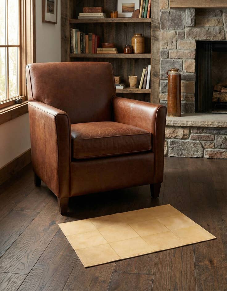 Detail image of 2' 1 x 3' 1 Cowhide Leather Rug