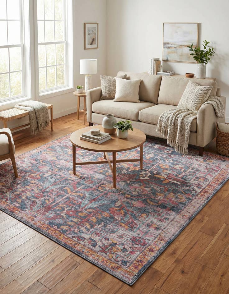 Detail image of 7' 10 x 7' 10 Washable Maahru Square Rug