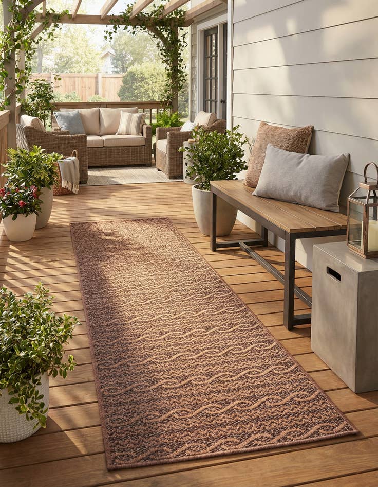 Detail image of 2' 2 x 6' Washable Modern Indoor / Outdoor Runner Rug