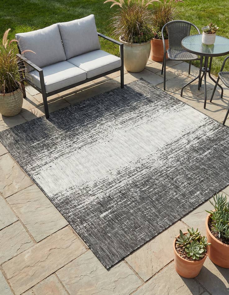 Detail image of 5' 3 x 5' 3 Washable Modern Indoor / Outdoor Square Rug