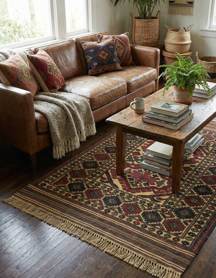 Detail image of 4' x 6' 2 Hand Knotted Sumak Wool Rug