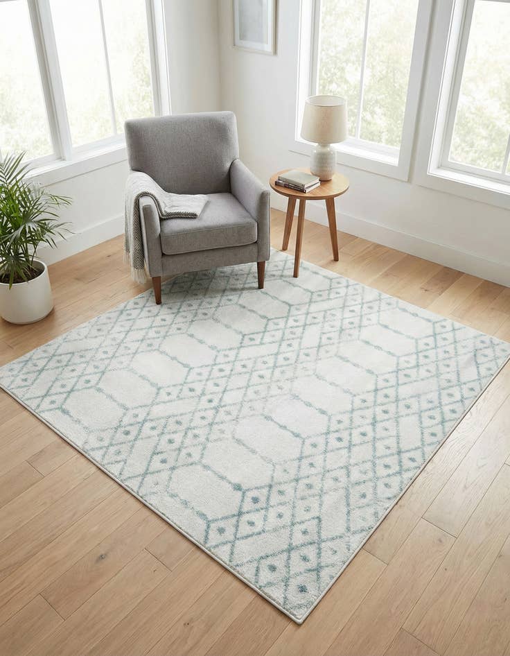 Detail image of 5' 3 x 5' 3 Paxon Trellis Square Rug