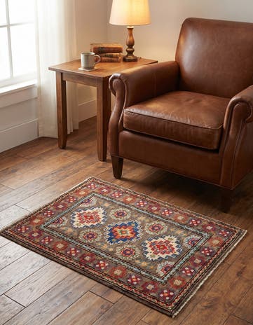 2' x 2' 10 Hand Knotted Kazak Rug