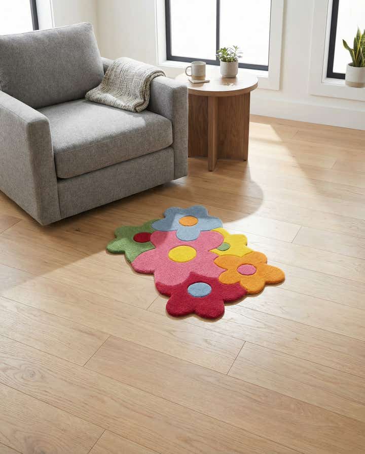 2' 2 x 3' 1 Happy Rugs Fluffy Flowers Wool