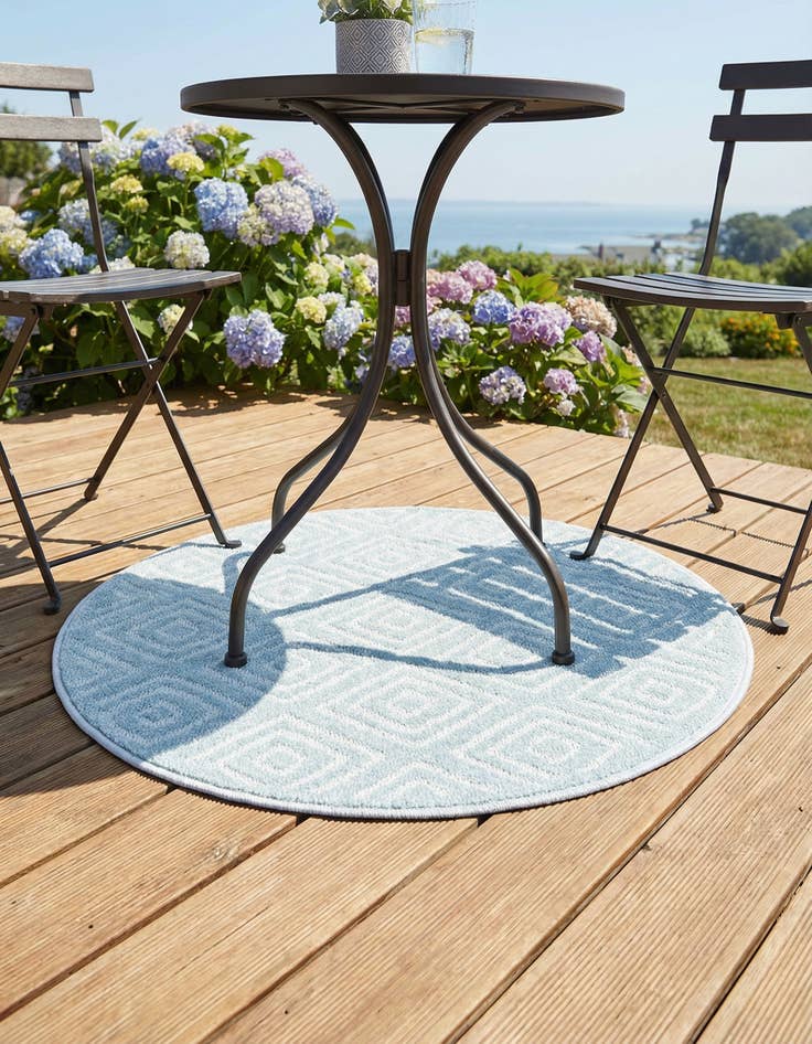 Detail image of 3' x 3' Easy-Clean Sabrina Soto Indoor / Outdoor Round Rug