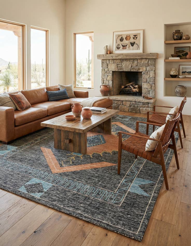 Detail image of 9' x 12'  Hand Woven Kilim Wool Rug